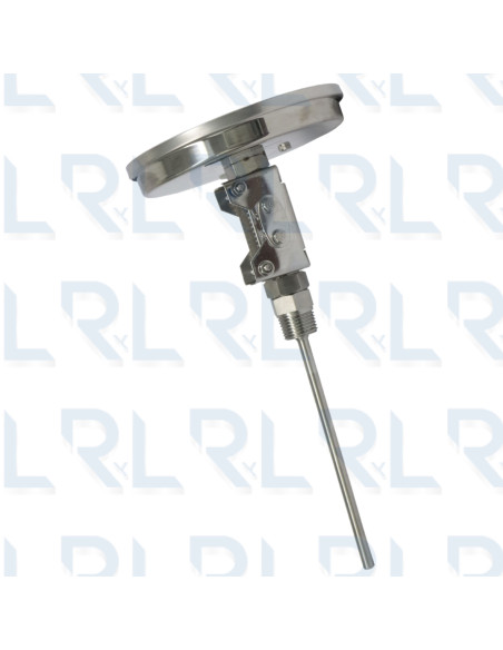 Termómetro Escualizable 5" Acero Inoxidable Conexión Trasera 1/2" NPT