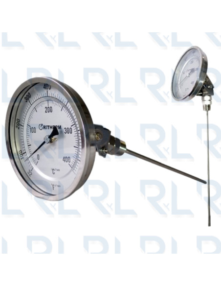 Termómetro Escualizable 5" Acero Inoxidable Conexión Trasera 1/2" NPT