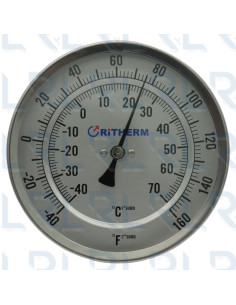 Termómetro Fijo 5" Acero Inoxidable Conexión Trasera 1/2" NPT