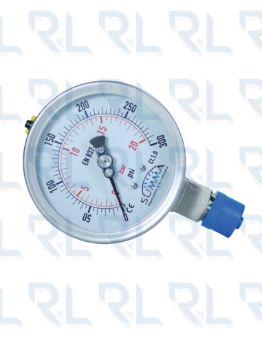 Manómetro Total Acero Inoxidable 4" Conexión...