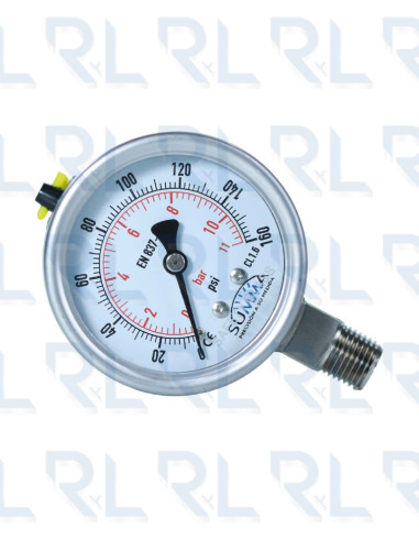 Manómetro Total Acero Inoxidable 2.5" Conexión...