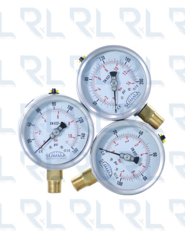 Manómetro Caja Acero Inoxidable 4" Conexión...