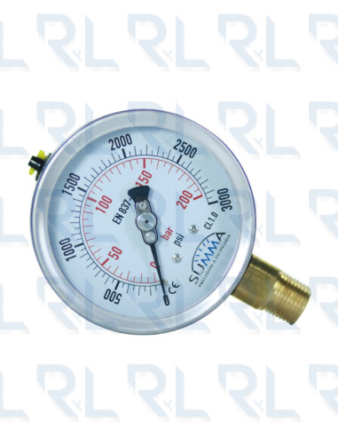 Manómetro Caja Acero Inoxidable 4" Conexión...