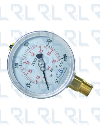 Manómetro Caja Acero Inoxidable 4" Conexión...