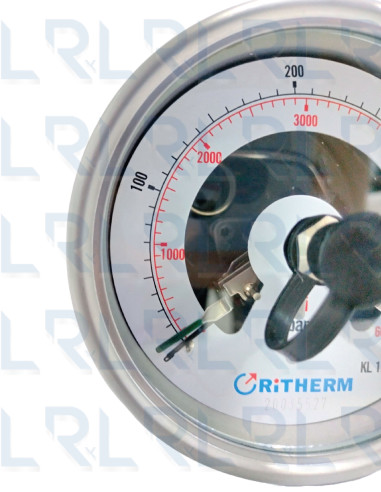 Manómetro Contactos Eléctricos Total Acero Inoxidable 4", Conexión Trasera 1/2" NPT