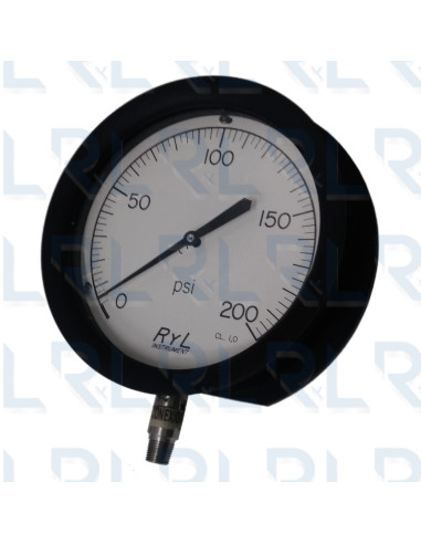 Manómetro Caja Aluminio 8.5", Conexión Vertical...