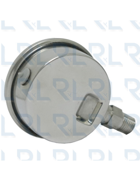 Manovacuómetro Total Acero Inoxidable 2.5" Conexión Vertical 1/4" NPT Grafado