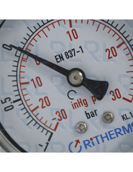 Manovacuómetro Total Acero Inoxidable 2.5" Conexión Vertical 1/4" NPT Grafado