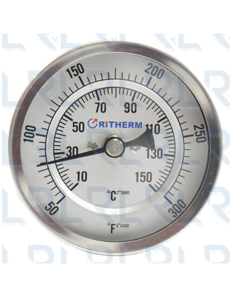 Termómetro Fijo 3" Acero Inoxidable Conexión Trasera 1/2" NPT Termómetro Fijo 3" Acero Inoxidable Conexión Trasera 1/2" NPT