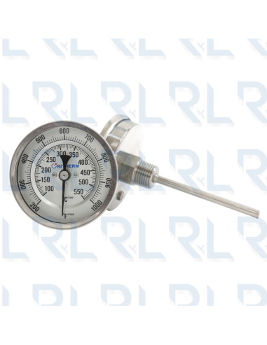 Termómetro Fijo 3" Acero Inoxidable Conexión...