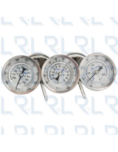 Termómetro Fijo 3" Acero Inoxidable Conexión...