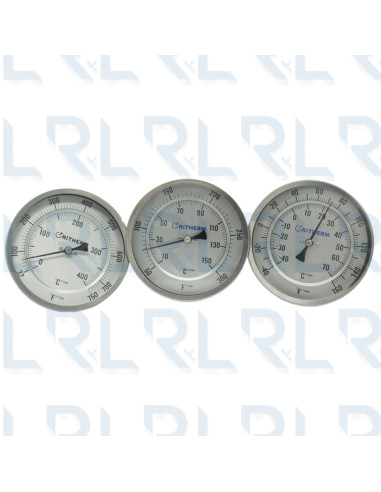 Termómetro Fijo 3" Acero Inoxidable Conexión...