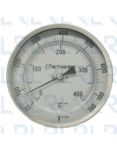 Termómetro Fijo 3" Acero Inoxidable Conexión...