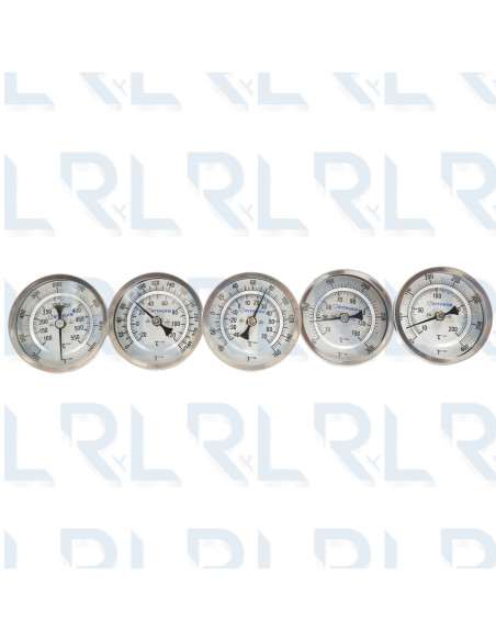 Termómetro Fijo 3" Acero Inoxidable Conexión Trasera 1/2" NPT