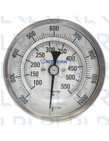 Termómetro Fijo 3" Acero Inoxidable Conexión...