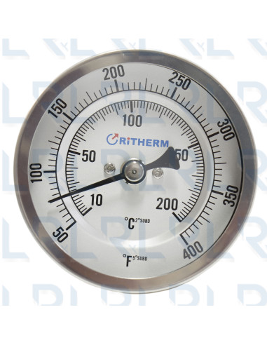 Termómetro Fijo 3" Acero Inoxidable Conexión...