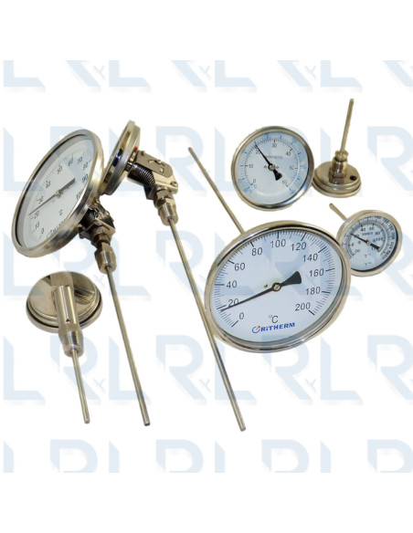 Termómetro Escualizable 3" Acero Inoxidable Conexión Trasera 1/2" NPT