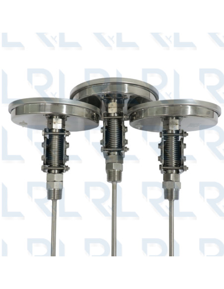 Termómetro Escualizable 3" Acero Inoxidable Conexión Trasera 1/2" NPT