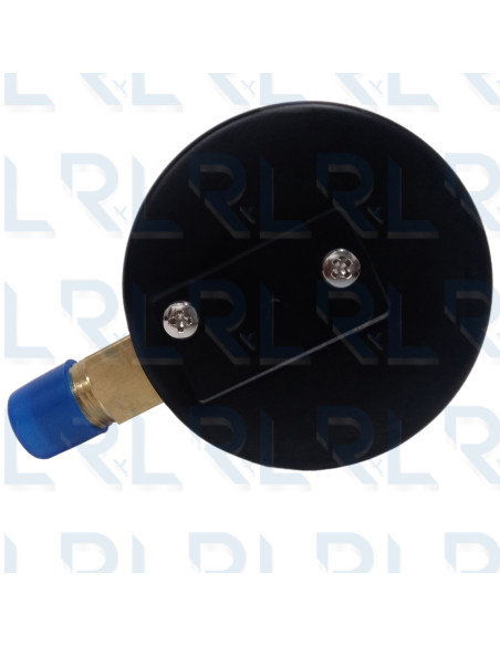 Manómetro Caja Negra 2.5", Conexión Vertical 1/4" NPT en Bronce (Pulgadas de Agua)