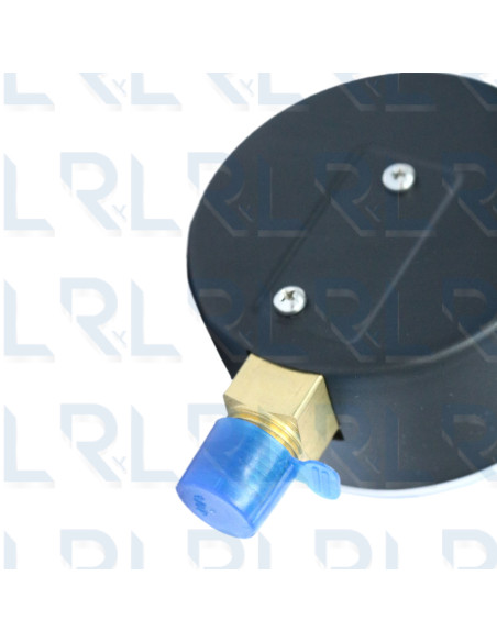 Manómetro Caja Negra 2.5", Conexión Vertical 1/4" NPT en Bronce (Pulgadas de Agua)