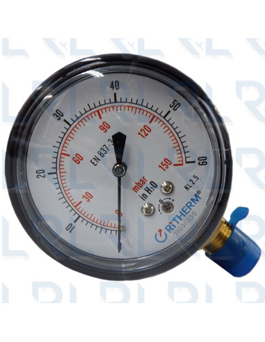 Manómetro Caja Negra 2.5", Conexión Vertical...