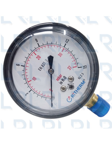 Manómetro Caja Negra 2.5", Conexión Vertical...