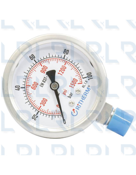 Manómetro Total Acero Inoxidable 2.5" Conexión Vertical 1/4" NPT Calibrable