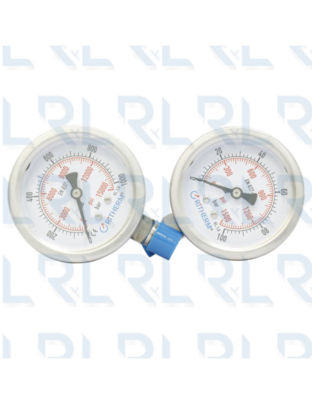 Manómetro Total Acero Inoxidable 2.5" Conexión Vertical 1/4" NPT Calibrable