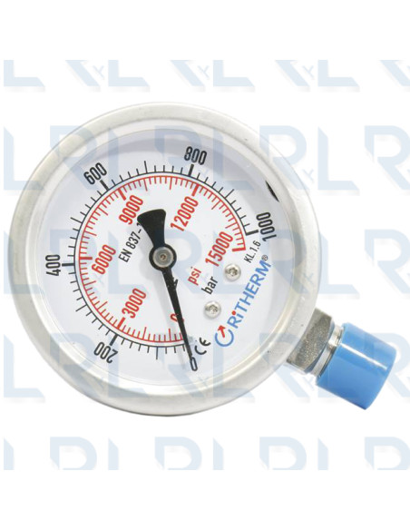 Manómetro Total Acero Inoxidable 2.5" Conexión Vertical 1/4" NPT Calibrable