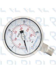 Manómetro Total Acero Inoxidable 4" Conexión Vertical 1/2" NPT Calibrable