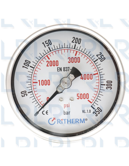 Manómetro Total Acero Inoxidable 4" Conexión Trasera 1/2" NPT Calibrable