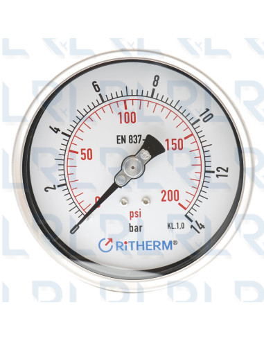 Manómetro Total Acero Inoxidable 4" Conexión...