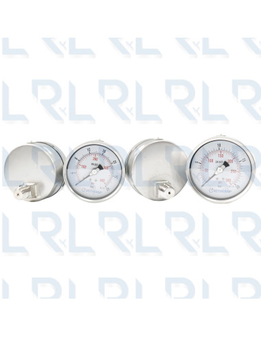 Manómetro Total Acero Inoxidable 4" Conexión...