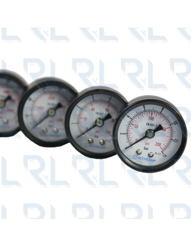 Manómetro Caja Negra 1.5", Conexión Trasera...