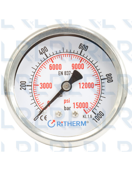 Manómetro Total Acero Inoxidable 2.5" Conexión Trasera 1/4" NPT Grafado