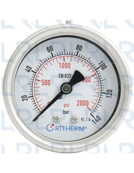 Manómetro Total Acero Inoxidable 2.5" Conexión Trasera 1/4" NPT Calibrable