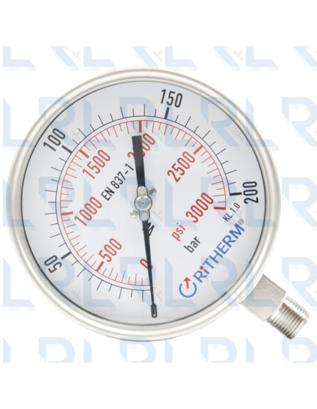 Manómetro Total Acero Inoxidable 6" Conexión Vertical 1/2" NPT Calibrable Manómetro Total Acero Inoxidable 6" Conexión Vertical 1/2" NPT Calibrable