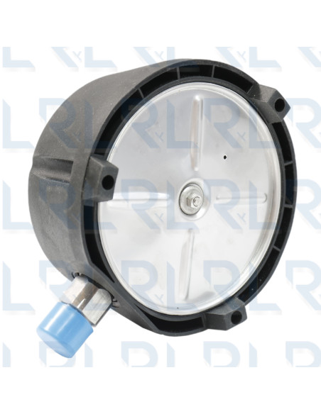 Manómetro Caja Termoplástica 4.5", Conexión Vertical 1/2" NPT en Acero Inoxidable (Pulgadas de Agua)