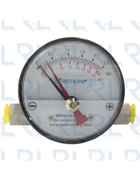 Manómetro Diferencial Caja Aluminio Negro 3"