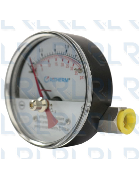 Manómetro Diferencial Caja Aluminio Negro 3", Conexiones Laterales 1/4" NPT en Acero Inoxidable