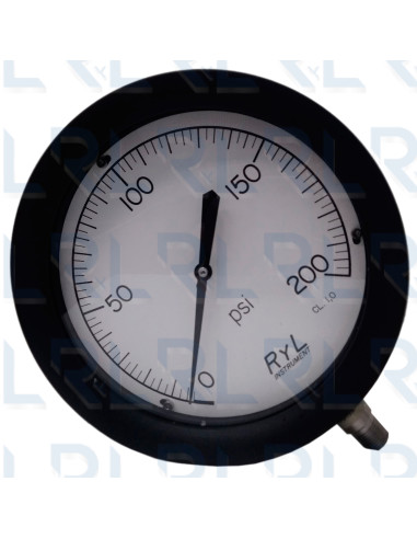 Manómetro Caja Aluminio 10", Conexión Vertical...