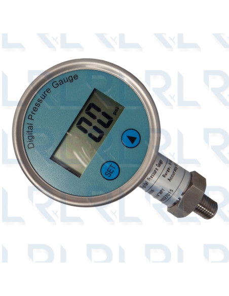 Manómetro Digital Totalmente en Acero Inoxidable 3", Conexión Vertical 1/4" NPT