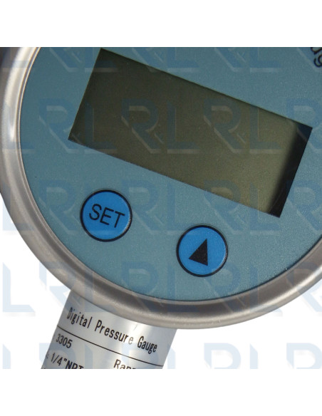 Manómetro Digital Totalmente en Acero Inoxidable 3", Conexión Vertical 1/4" NPT