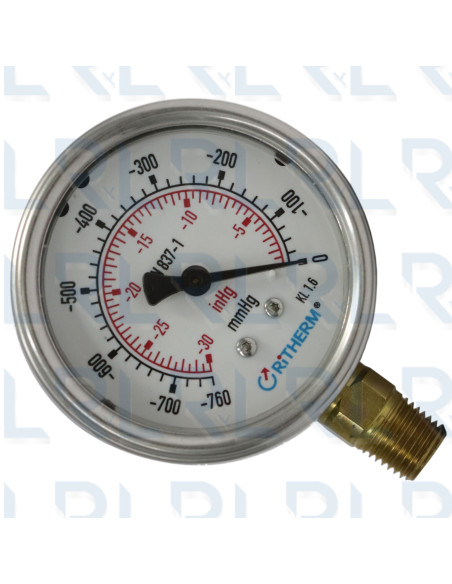 Vacuómetro Caja Acero Inoxidable 2.5"