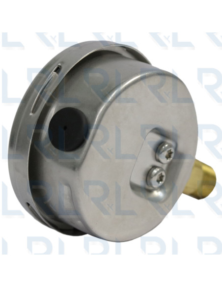 Vacuómetro Caja Acero Inoxidable 2.5", Conexión Vertical 1/4" NPT en Bronce