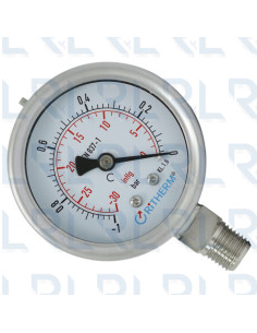 Vacuómetro Total Acero Inoxidable 2.5" Conexión Vertical 1/4" NPT Calibrable