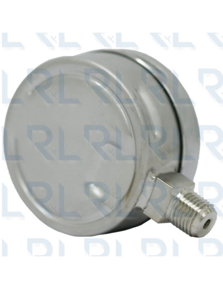 Vacuómetro Total Acero Inoxidable 2.5" Conexión Vertical 1/4" NPT Calibrable