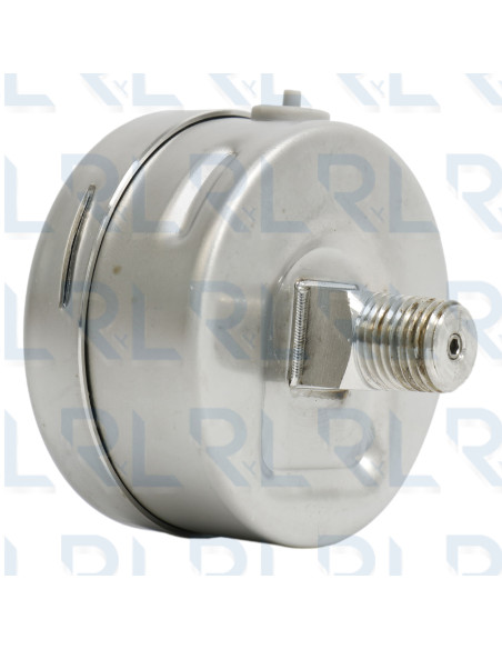 Vacuómetro Total Acero Inoxidable 2.5" Conexión Trasera 1/4" NPT Calibrable