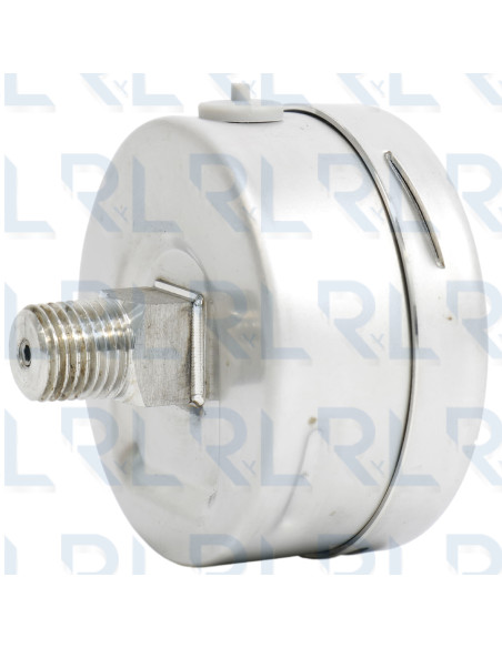 Vacuómetro Total Acero Inoxidable 2.5" Conexión Trasera 1/4" NPT Calibrable