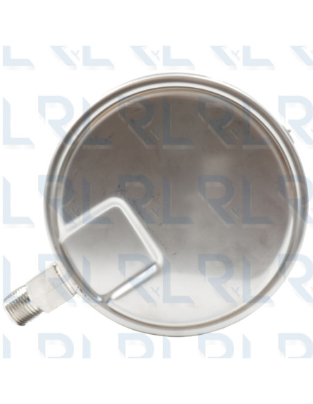 Vacuómetro Total Acero Inoxidable 6" Conexión Vertical 1/2" NPT Calibrable